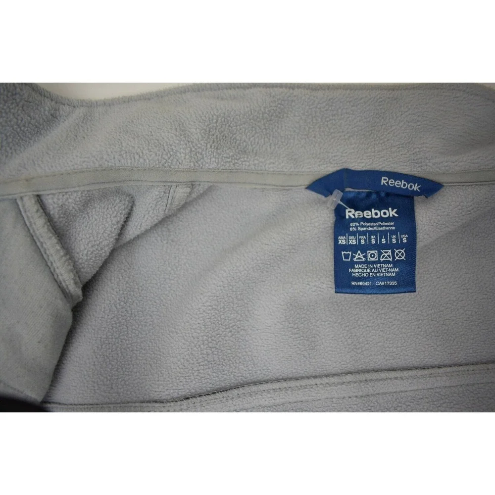 Reebok‎ Mens Gray Jacket Gray Full Zip Coat Front Chest Side Pockets Size Small